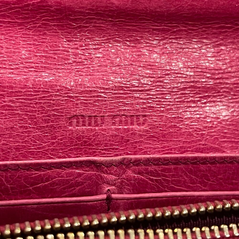 Miu Miu Matalesse Nappa Leather Wallet Red Pink - Picture 10 of 15